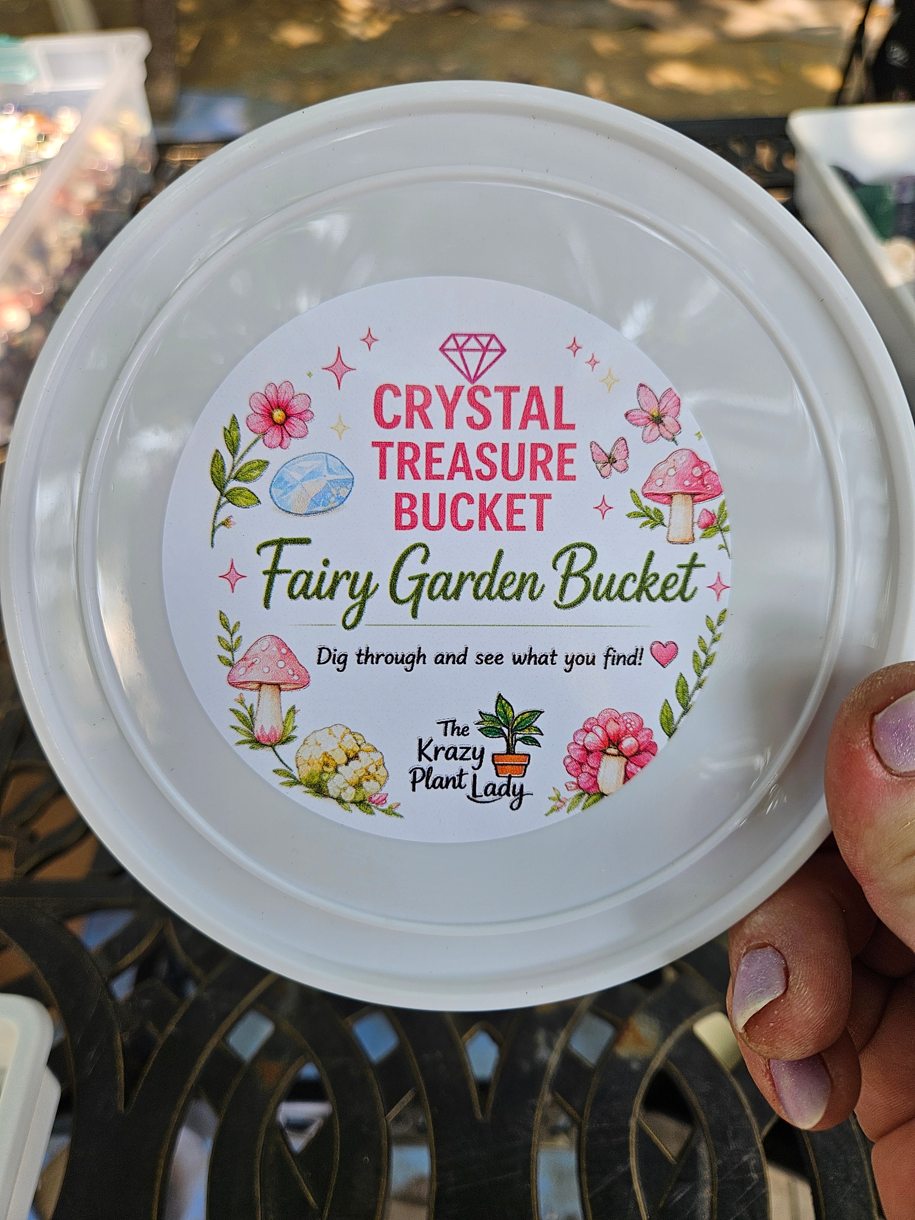 Fairy Garden Crystal Treasure Bucket